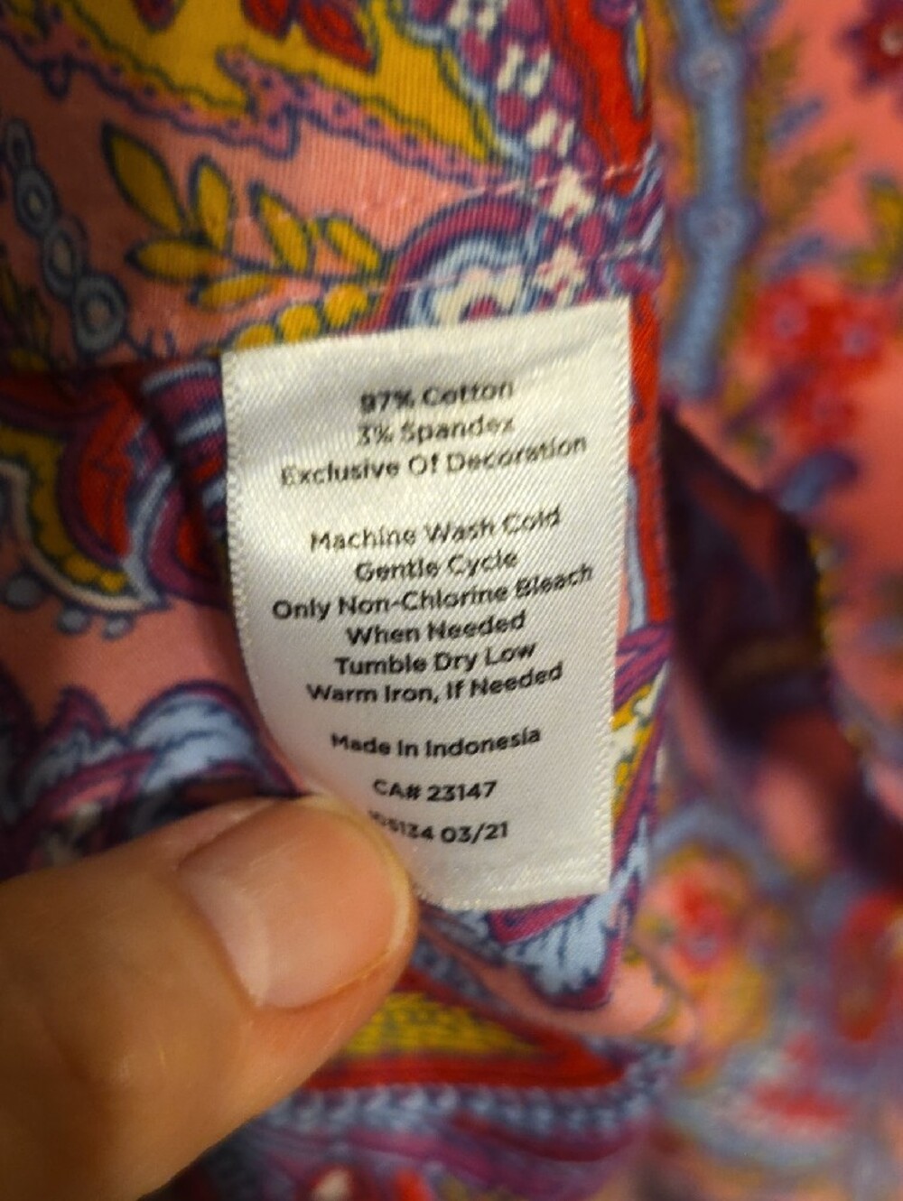 Talbots Paisley Button-Down Shirt - Picture 7 of 7